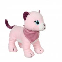 Peluche - Peluche Chien Fun Kitties Sonore, Rose Foulard Parme - 17 Cm - Gipsy Toys