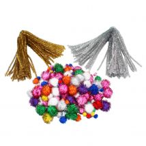 Pack maxi Glitter Chenille Et Pompons 300 Pièces - Sodertex
