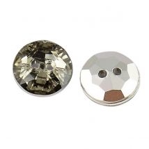10 Boutons Acrylique Strass Gris 2 Trous Rond Diamètre 12 Mm - Creation Couture Diy - La boutique de Karine