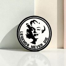 Ecusson Thermocollant Marilyn Monroe – Patch Brodé Noir Et Blanc 7,5 Cm - Saperlipopette by Léna
