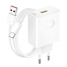 Honor Chargeur Secteur Supercharge 66w Avec Câble Usb-a Vers Usb-c Blanc
