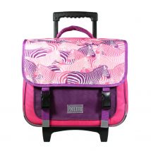 Cartable À Roulettes 38 Cm Phileas Rose Zèbre - Bagtrotter - Bagtrotter