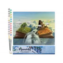 Peinture Par Numéro Figured'art - Livre Paysage - Kit De Loisir Créatif Diy Numéro D'Art Complet - 40x50cm Sans Châssis En Bois
