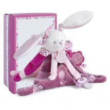 Doudou Attache-sucette Cerise Le Lapin - Doudou et Compagnie