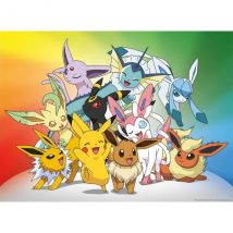 Puzzle Pokemon Font La Fête : Pikachu Evoli Voltali Mentali Noctali 150 Pièces - Nathan 86030 - Nathan