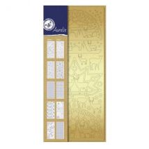 10 Planches De Stickers Autocollants Peel Off Dorés + Argentés Hiver 1002 - Aurélie