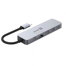 Hub Usb-c Pour Imac M1 - 5 Ports - Structure En Aluminium Durable Et Solide - Gris Sidéral - Xtreme Mac