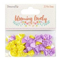 20 Mini Noeux En Tissu Pour Scrapbooking Et Couture Blooming Lovely 024 - Dovecraft