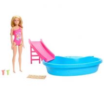 -poupée Et Accessoires-coffret Poupée Blonde Avec Piscine De Reve Hrj74 - Barbie