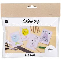 Mini Kit Créatif Enfant - Dessine Des Montres - 4 Pcs - CC Hobby