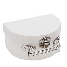 Petite Valise En Carton Semi-circulaire Blanche À Décorer - 12 X 9 X 6 Cm - Rico Design