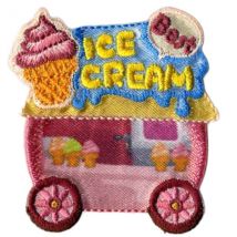 Lot De 3 Écussons Thermocollants Ice Cream 5.5cm - Mediac