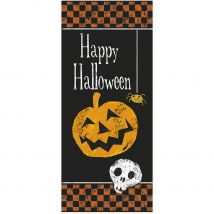 Affiche De Porte Citrouille Damier - Annikids