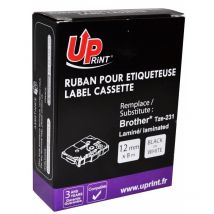 Ruban Compatible Pour Brother Tze-231 12mm X 8m Plastifié Noir Sur Blanc - Print 3E