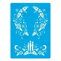 Pochoir Plastique Souple Réutilisable 18,5 X 14,5 Cm Fabrika Decoru Bougie Noel 199 - FABRIKA DECORU