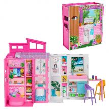 Maison De Poupée Barbie Avec 11 Accessoires Colorés - Mattel