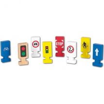 Set Panneaux De Signalisation Train En Bois - Beeboo - Jouet En Bois - Beeboo