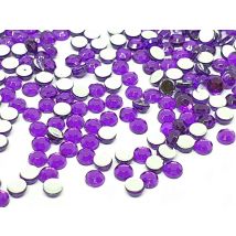 300 Perles Strass Cabochon Rond Strass Violet 3 Mm Acrylique À Coller - Dos Argenté - La boutique de Karine