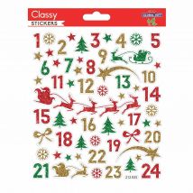 Stickers Calendrier De L'Avent - Traîneau Du Père Noël - Global Gift