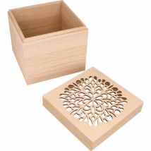 Boîte Carrée Avec Couvercle Rosace - 15 X 15 X 15 Cm - Artemio