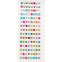 Stickers Strass Ronds Cristal 1 Cm 120 Pièces - Megacrea DIY