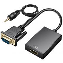 Adaptateur Vga Mâle Vers Hdmi Femelle Haute Définition Avec Prise Jack 3.5mm - Avizar