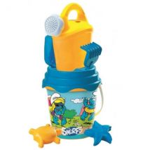 Seau De Plage Garni Schtroumpfs 19 Cm - Arrosoir - Moule - Pelle - Mondo - Jouets Sable - Mondo