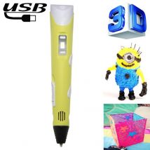 Stylo Imprimante 3d Portable Usb Violet Pour Créativité Et Art 3d Jaune Yonis