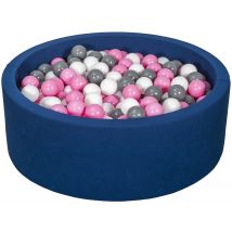 Piscine À Balles Aire De Jeu + 450 Balles Bleu Marine Blanc,rose Clair,gris - Velinda