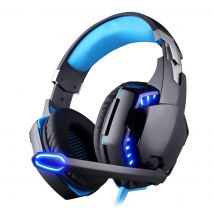 Casque Gaming Usb Ordinateur 7.1 Surround Led Boutons De Contrôle Bleu Yonis - Yonis