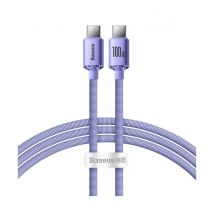 Baseus Câble Usb-c Vers Usb-c 100w Série Crystal Shine Charge Et Synchronisation 1,2m Lavande