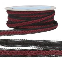 Bobine 20m Galon Robe Bicolore Bordeaux/noir 14mm - My mercerie