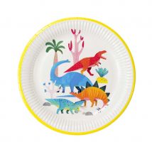 8 Assiettes Dino Colors - Recyclable - TALKING TABLES