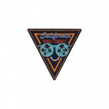 Lot De 3 Écussons Thermocollants California Triangle Orange 6x7cm - MyMercerie