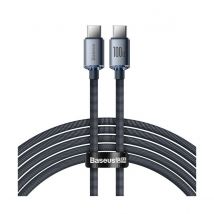 Baseus Câble Usb-c Vers Usb-c 100w Série Crystal Shine Charge Et Synchronisation 2m Noir