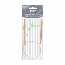 Aiguilles À Tricoter Circulaires Fixe 60cm En Bambou De Luxe N° 4 À 8 - Grundl Taille N°5 - Gründl