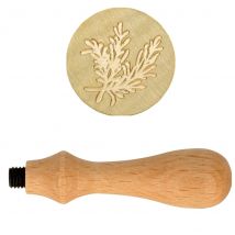 Manche En Bois Pour Cachet De Cire + Tampon Romarin - Artemio