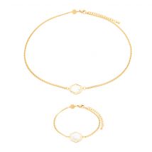 Collier Et Bracelet Hexalia En Pierres Howlite - SLOYA