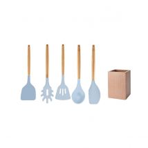 Set D'Ustensiles De Cuisine En Bois Avec Pot De Rangement Fackelmann