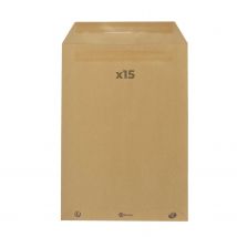 15 Enveloppes En Papier Kraft 90 G - 22,9 X 32,4 Cm - Bruneau