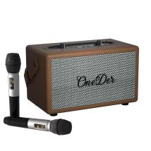 Enceinte Bluetooth Extérieure Sans Fil Avec Karaoké Et Deux Micros Orange Marron Yonis - Yonis