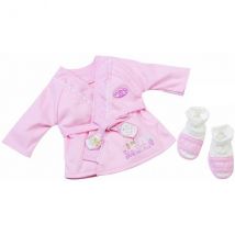 Set Bain Baby Annabell : Peignoir Et Chaussons - Habit Poupee 46 Cm - Zapf Creation