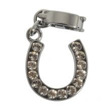 Shoe - Charms: Fer À Cheval En Strass, 14mm, Avec Clip 11mm, 1 Pce - Rayher