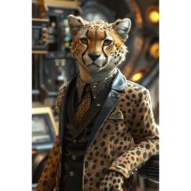 Tableau Sur Toile Guépard En Costume Élégant 30x45 Cm - Ceanothe