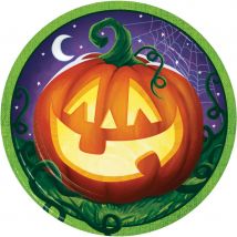 8 Petites Assiettes Citrouilles Souriantes - Creative Party