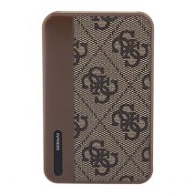 Guess Powerbank 5000mah 15w Avec Motif 4g Et Logo En Métal Marron