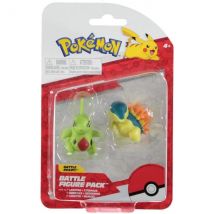 Coffret 2 Pokemon Battle Figure Embrylex + Hericendre - Pokemon - Figurine Action - Bandai - Pokemon