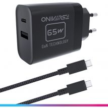 Adaptateur Ac 65w - Oniverse - Double Port Usb-c & Usb-a, Chargeur 240v Switch 2, Switch, Oled, Lite