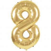 Ballon D'Anniversaire Géant Chiffre 8 Or (86 Cm) - Annikids