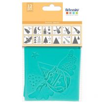 12 Pochoirs De Noël 9 X 9 Cm - Artemio